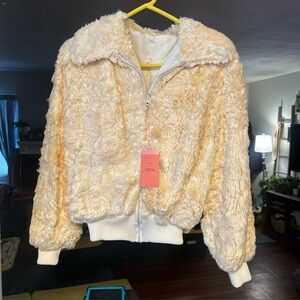 Cream Faux Fur Jacket